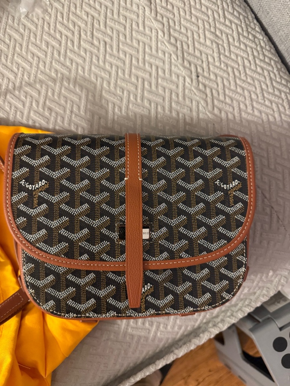 Goyard Belvedere PM Crossbody in Tan/black